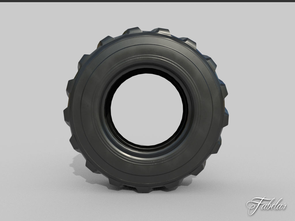 Loader tyre collection Low-poly 3D model_2