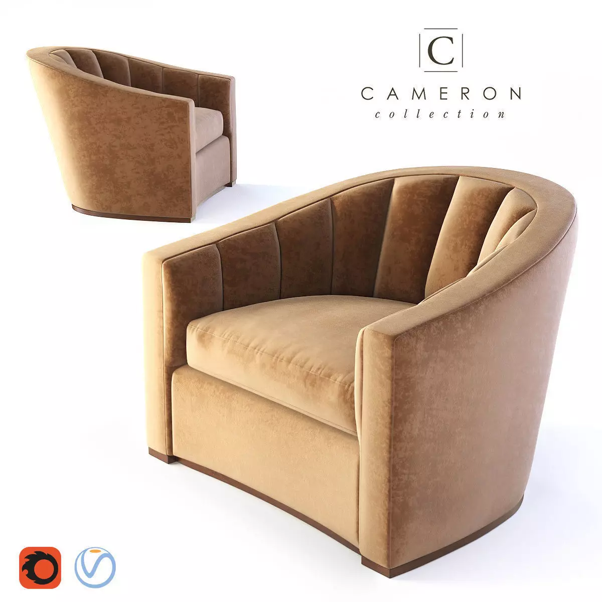 Cameron Collection Lombard Chair Low-poly 3D model