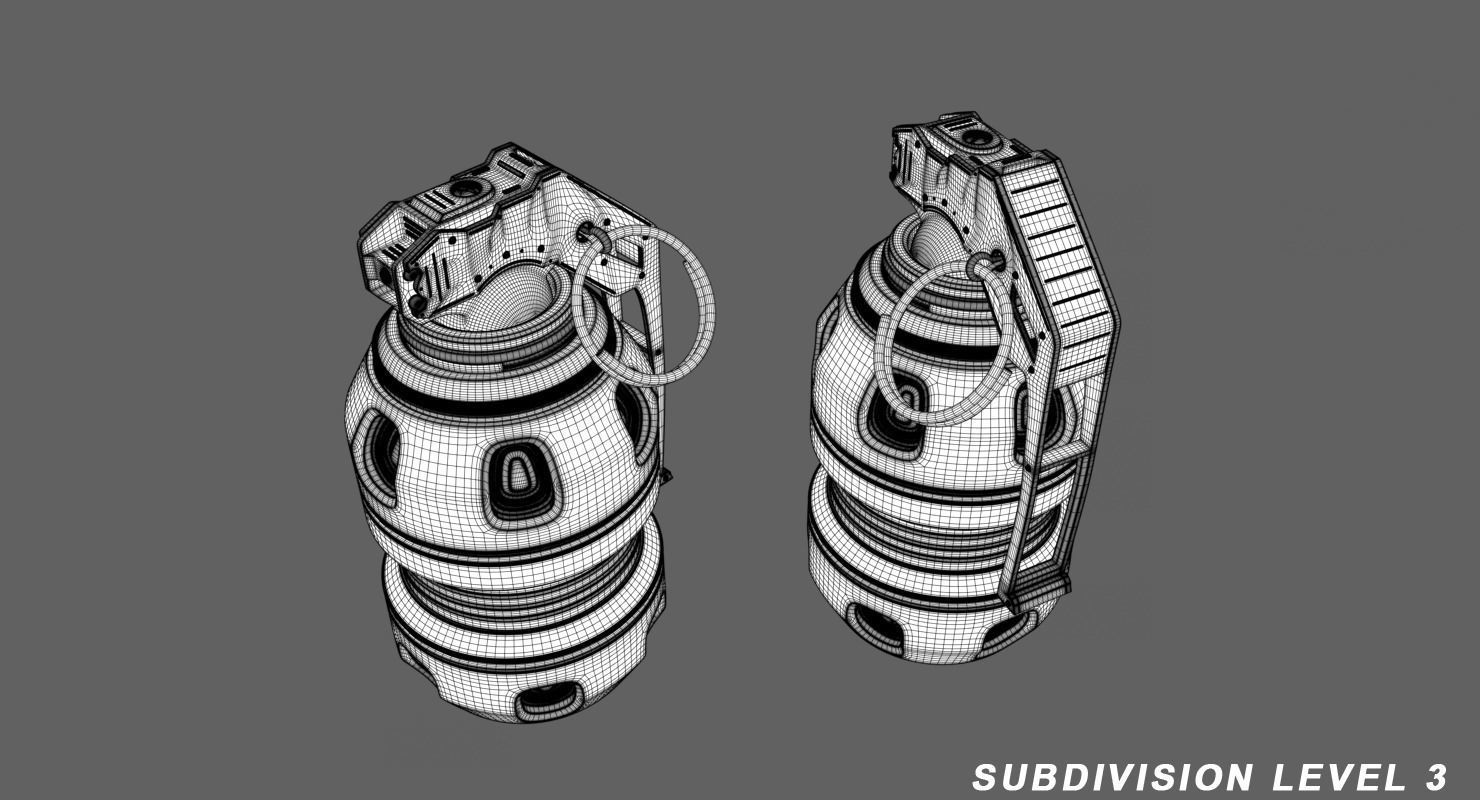 Sci Fi Grenade 3D model_8