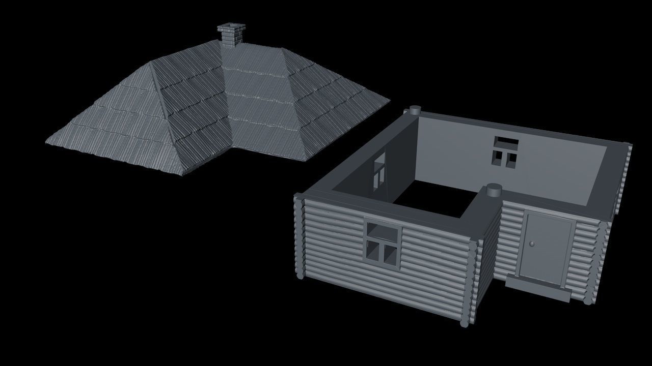 Peasant hut  3D print model_1
