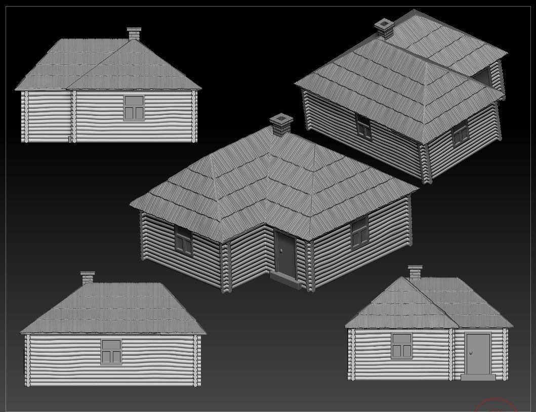 Peasant hut  3D print model_0