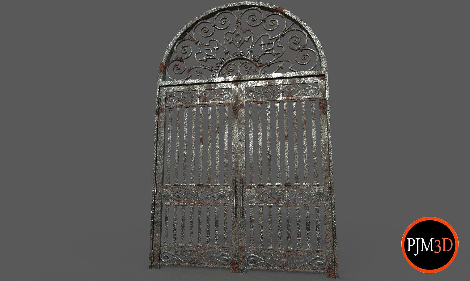 Old Gate-Version 001 Low-poly 3D model_11
