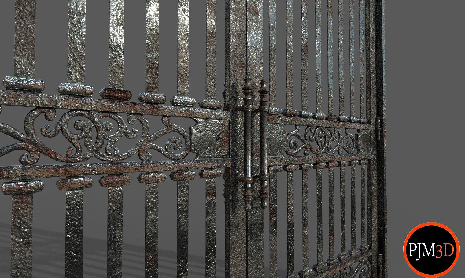 Old Gate-Version 001 Low-poly 3D model_6