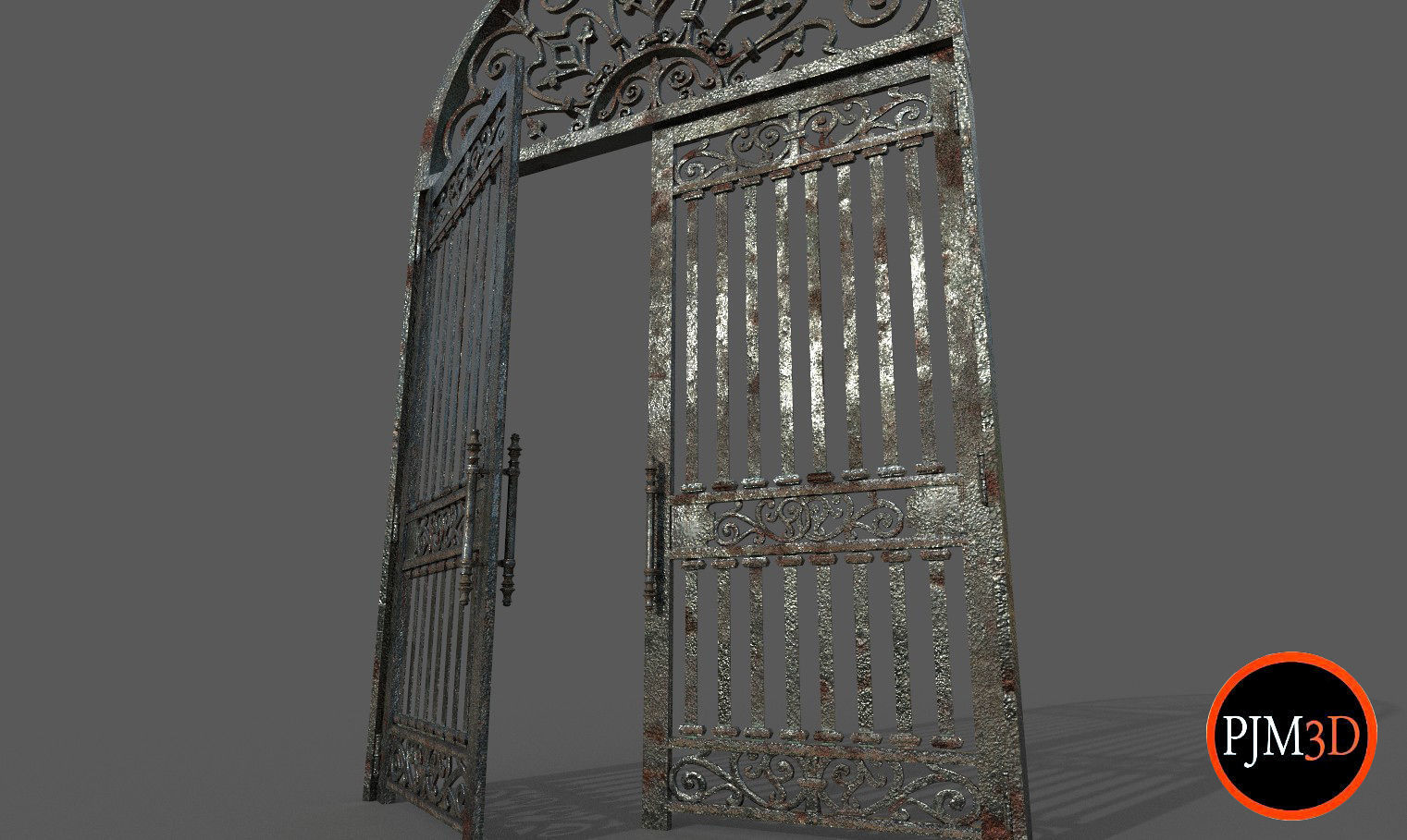 Old Gate-Version 001 Low-poly 3D model_3