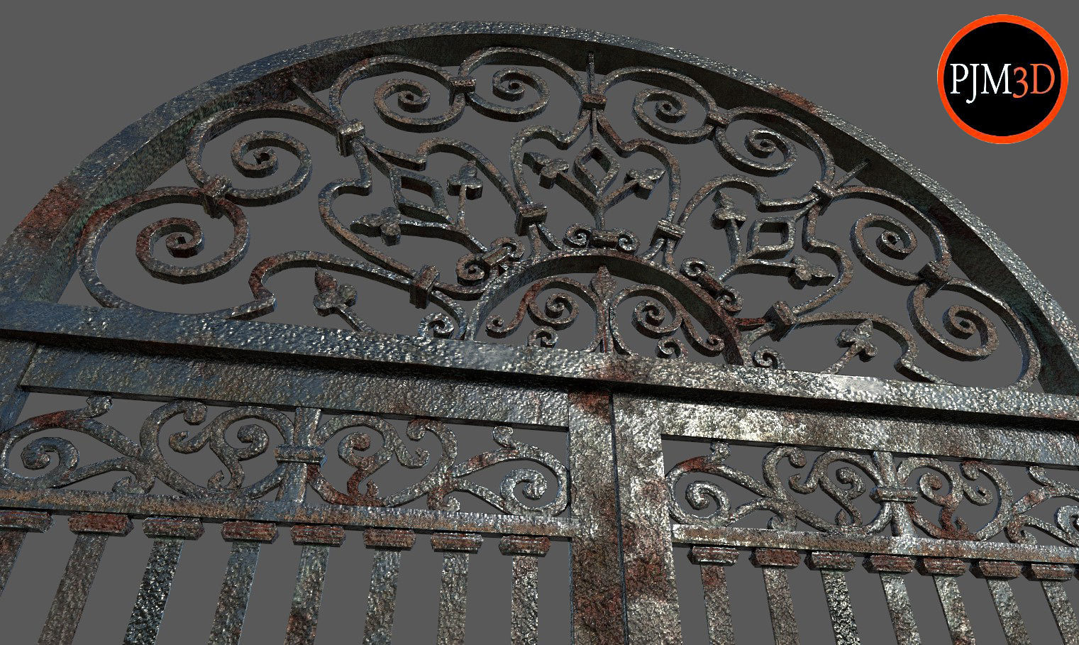 Old Gate-Version 001 Low-poly 3D model_4