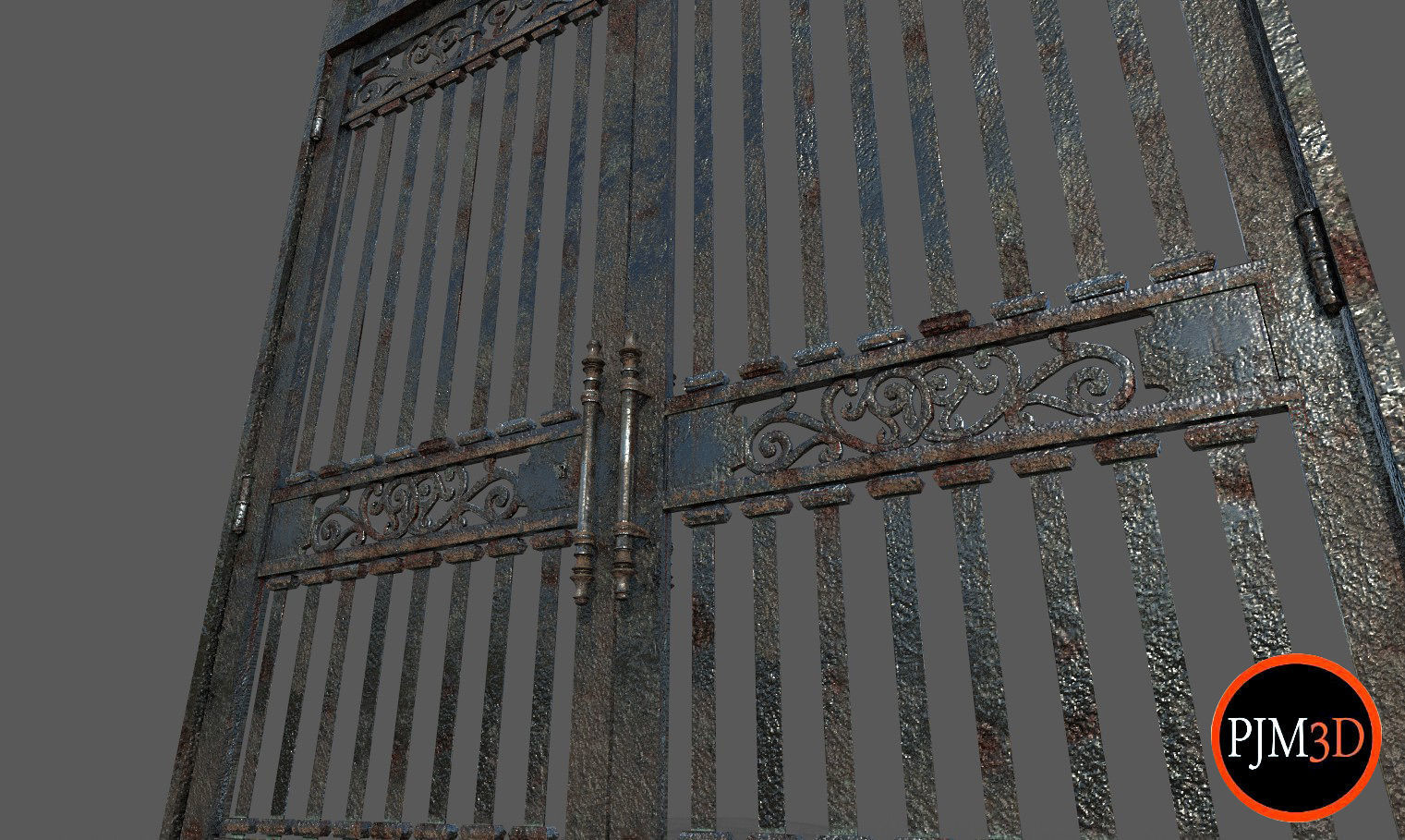 Old Gate-Version 001 Low-poly 3D model_8