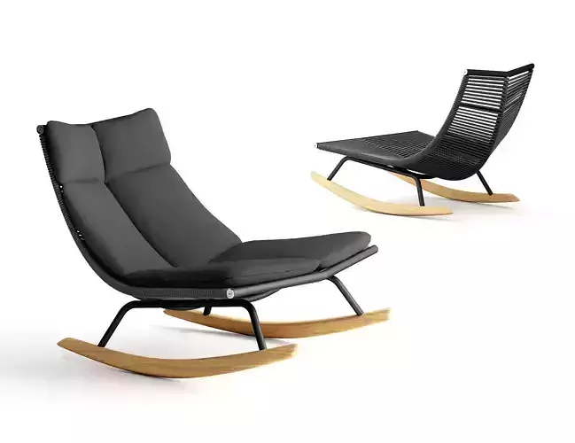 Roda Laze lounge and rocking chair  3D model
