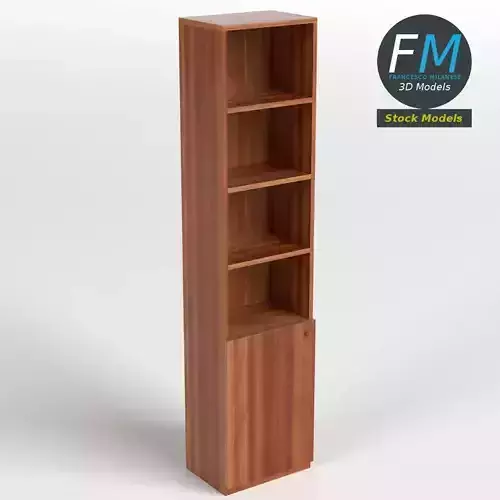 Bookshelf with a bottom drawer 3D model