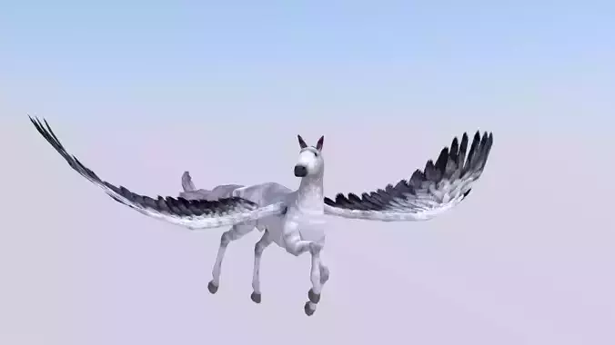 pegasus horse flying in sky