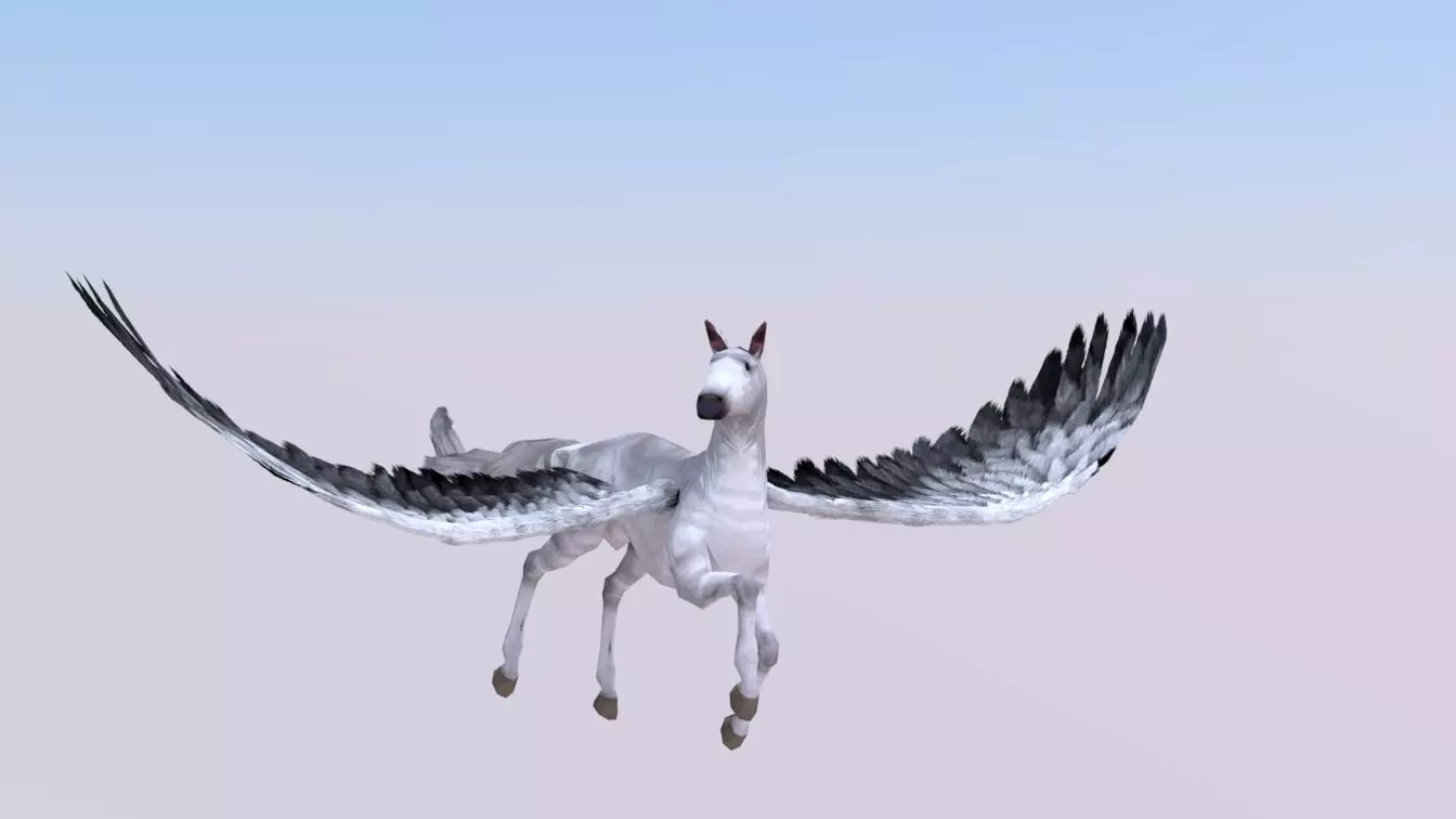 pegasus horse flying in sky Low-poly 3D model
