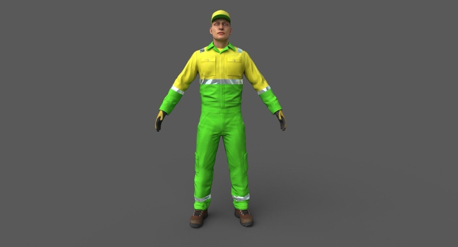 Street Cleaner Low-poly 3D model_6
