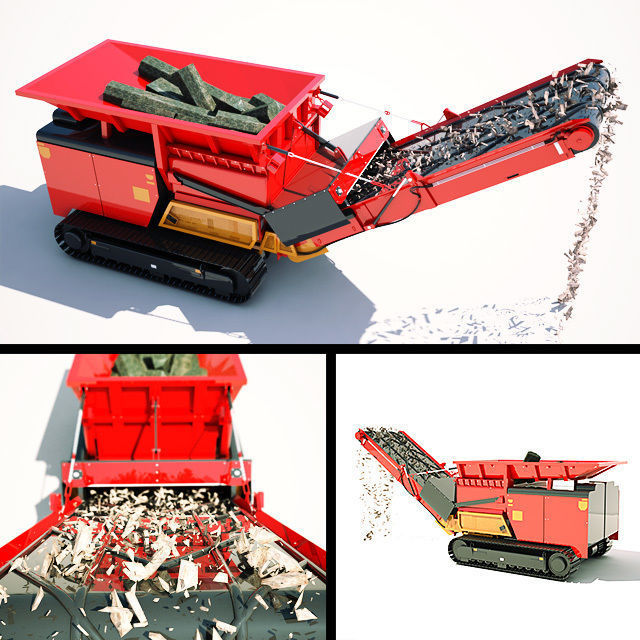 Shredder wood  3D model_0