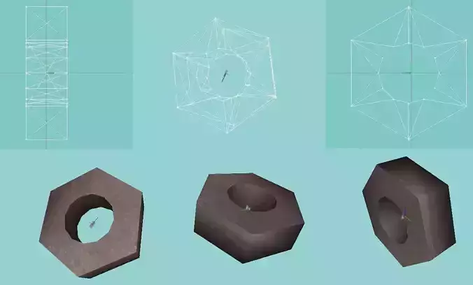 Rusty nut Free low-poly 3D model