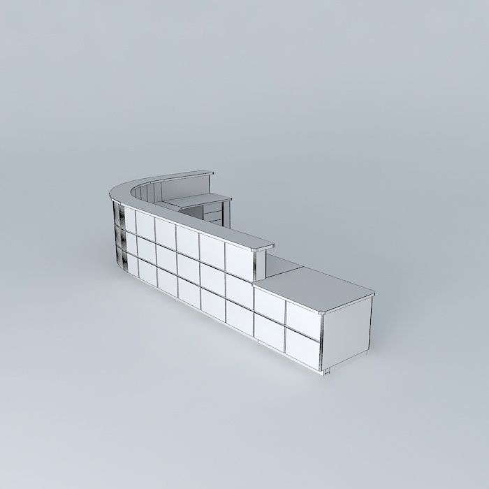 Reception Desk Free 3D model_4