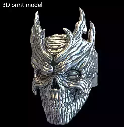 Skull ring jewelry wooden  vol7 