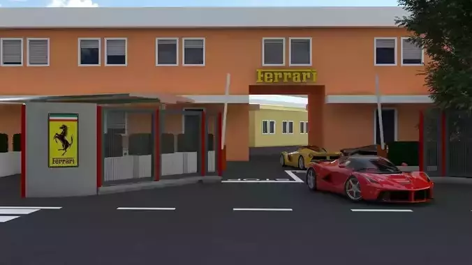Ferrari Factory Maranello 3D Low-poly 3D model