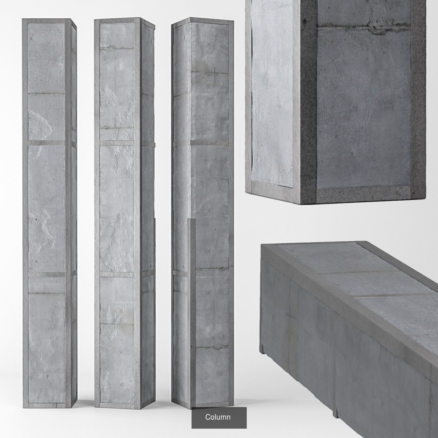 set of concrete structures 3D Model Collection_2