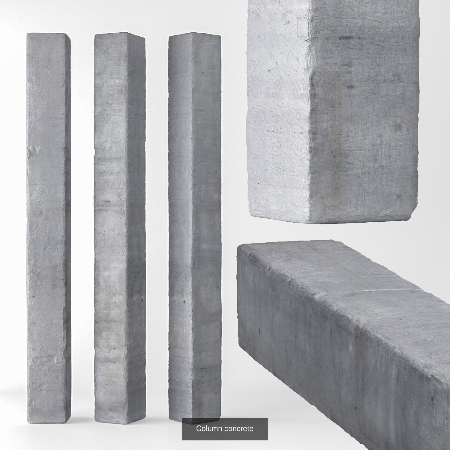 set of concrete structures 3D Model Collection_3