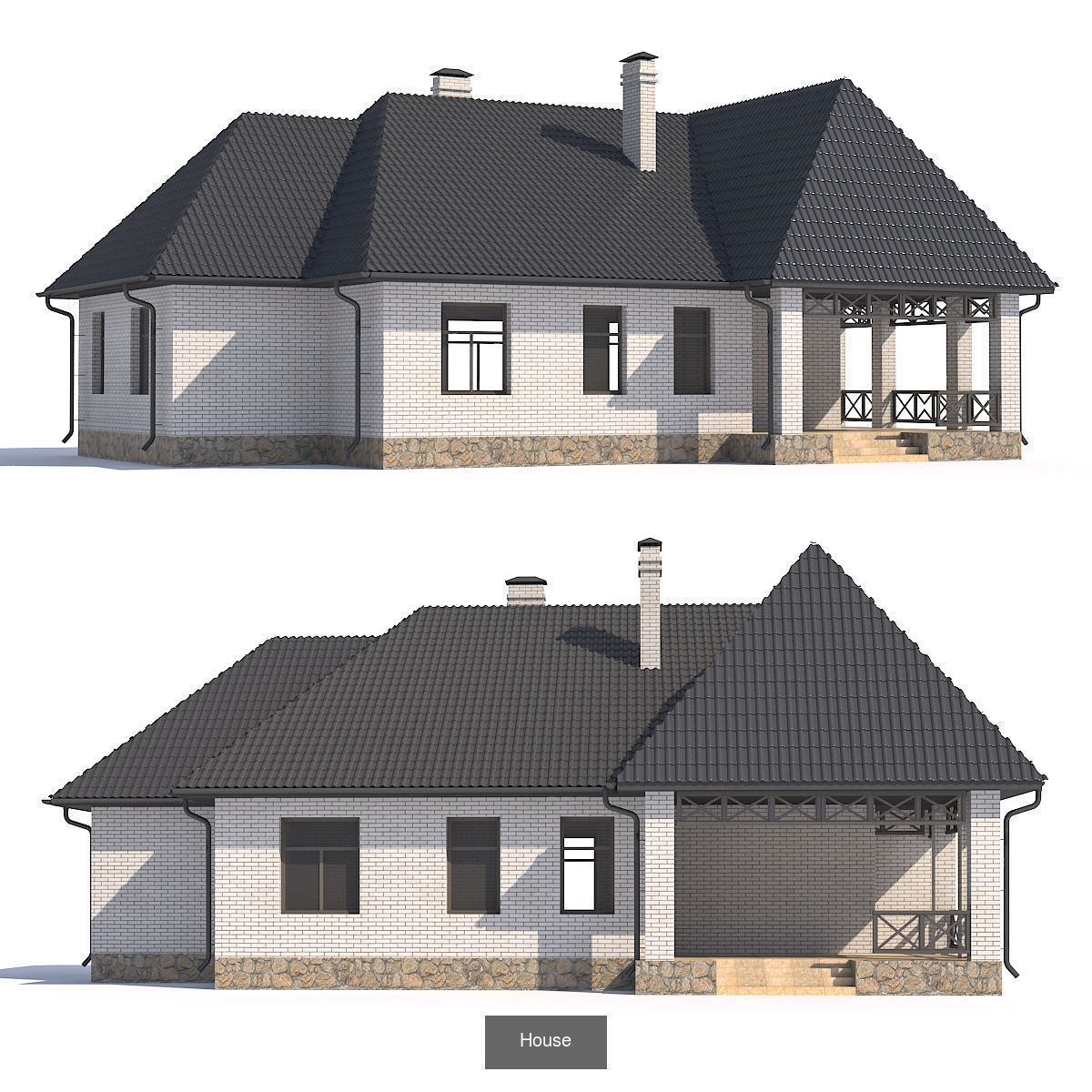11 private houses 3D Model Collection_6
