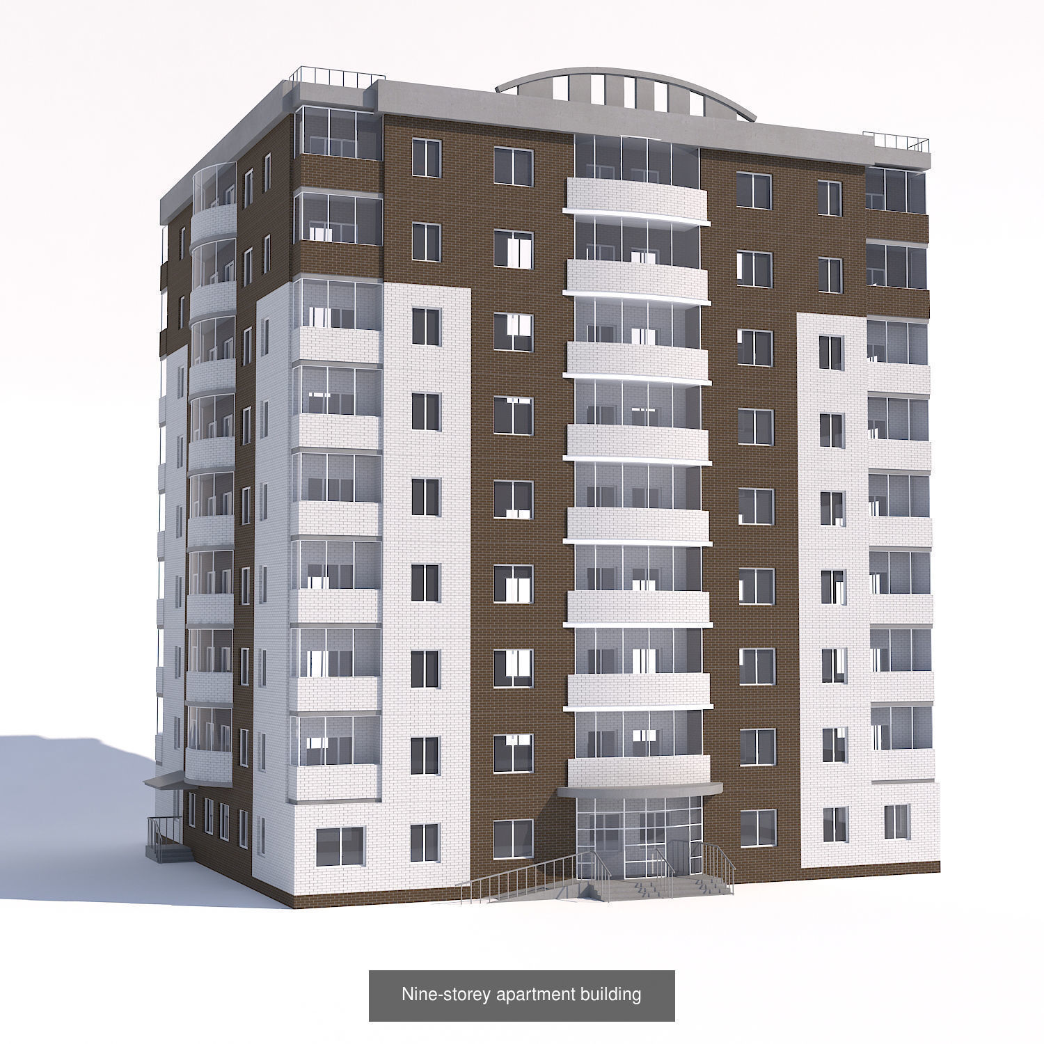 5 apartment buildings 3D Model Collection_1