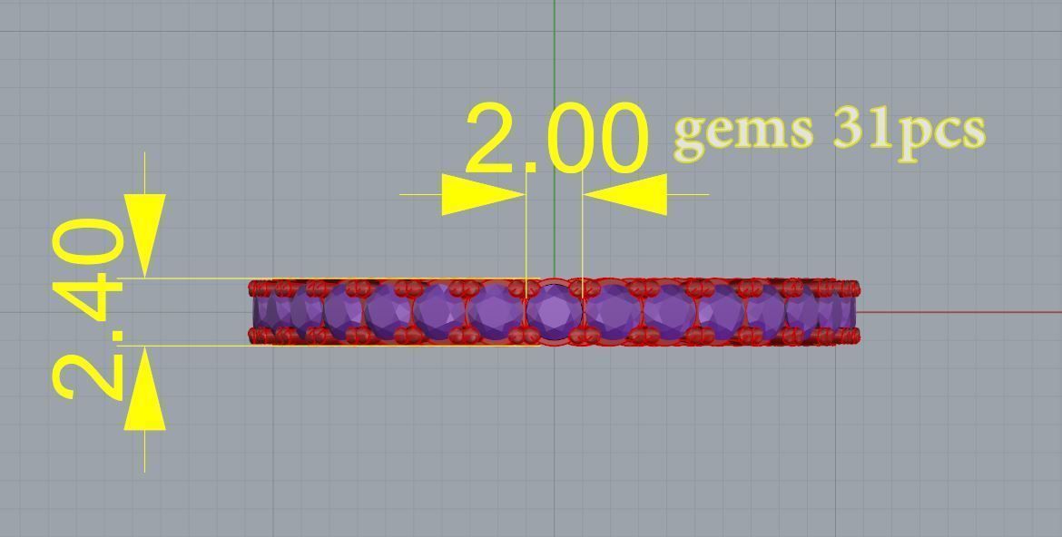 Ring with diamonds A2 Free 3D print model_4