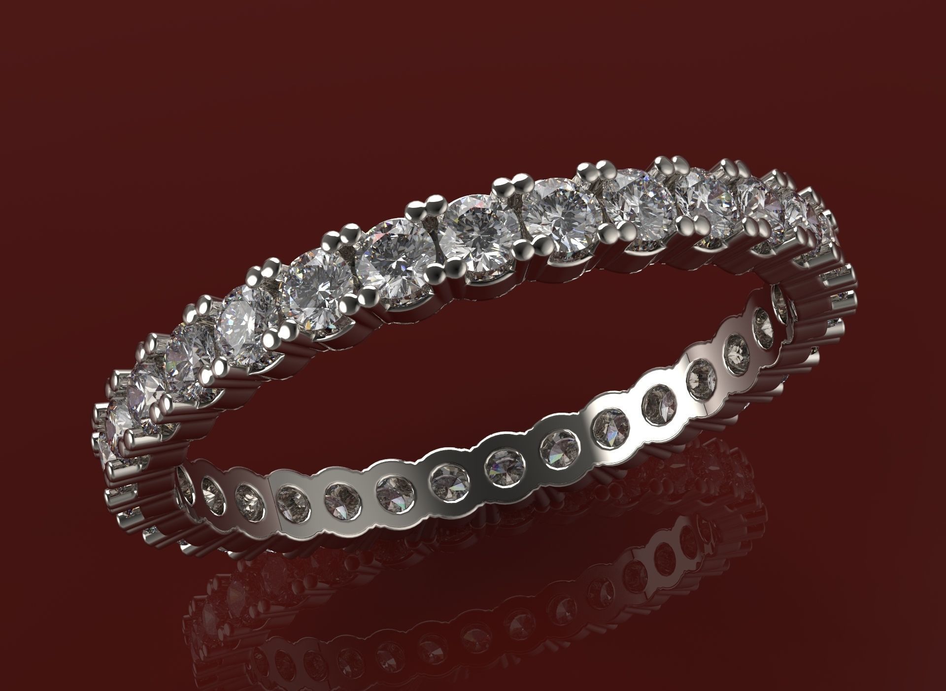 Ring with diamonds A2 Free 3D print model_1