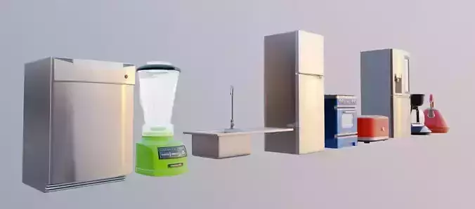 10 kitchen appliance and kitchenware 3d model collection