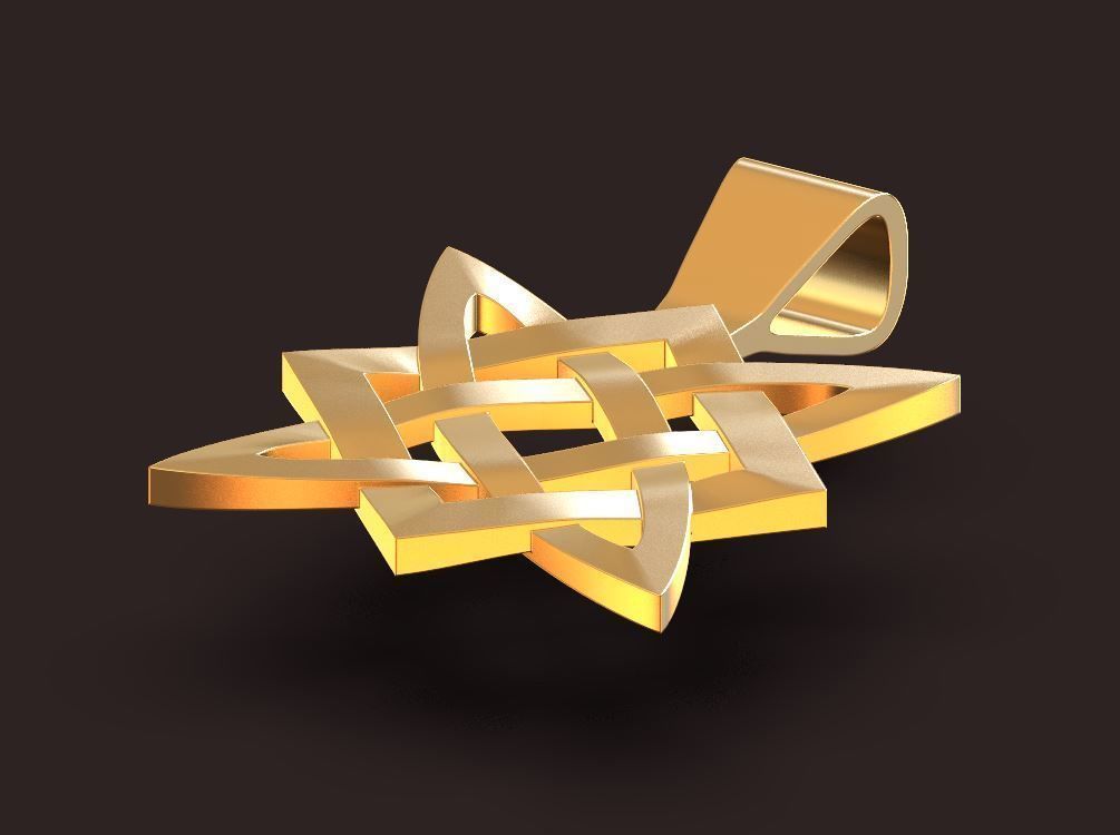 Star of Svarog pagan symbol pendant  3D print model_1