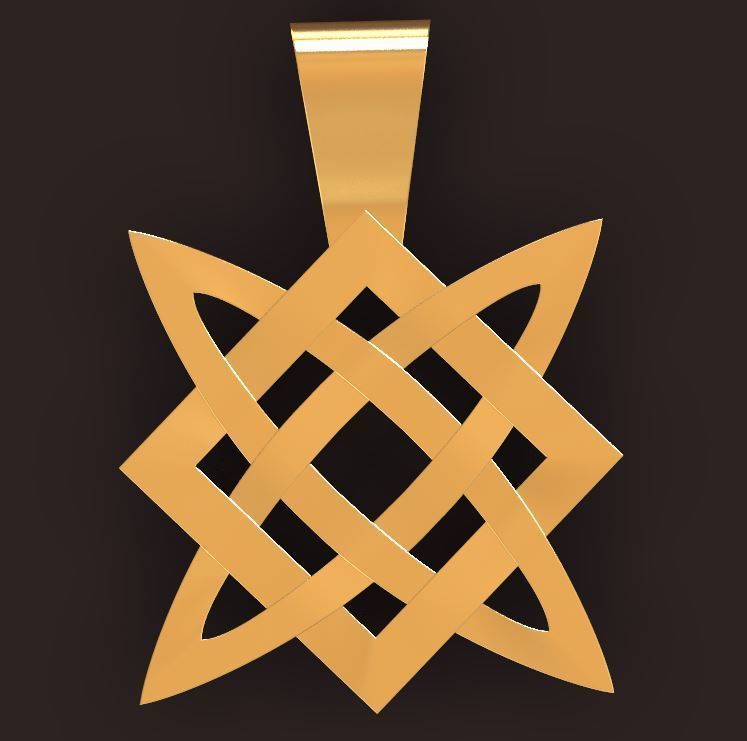 Star of Svarog pagan symbol pendant  3D print model_2