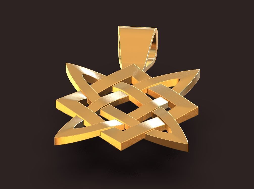 Star of Svarog pagan symbol pendant  3D print model_4