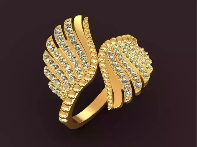 Angel jewelry double wings ring