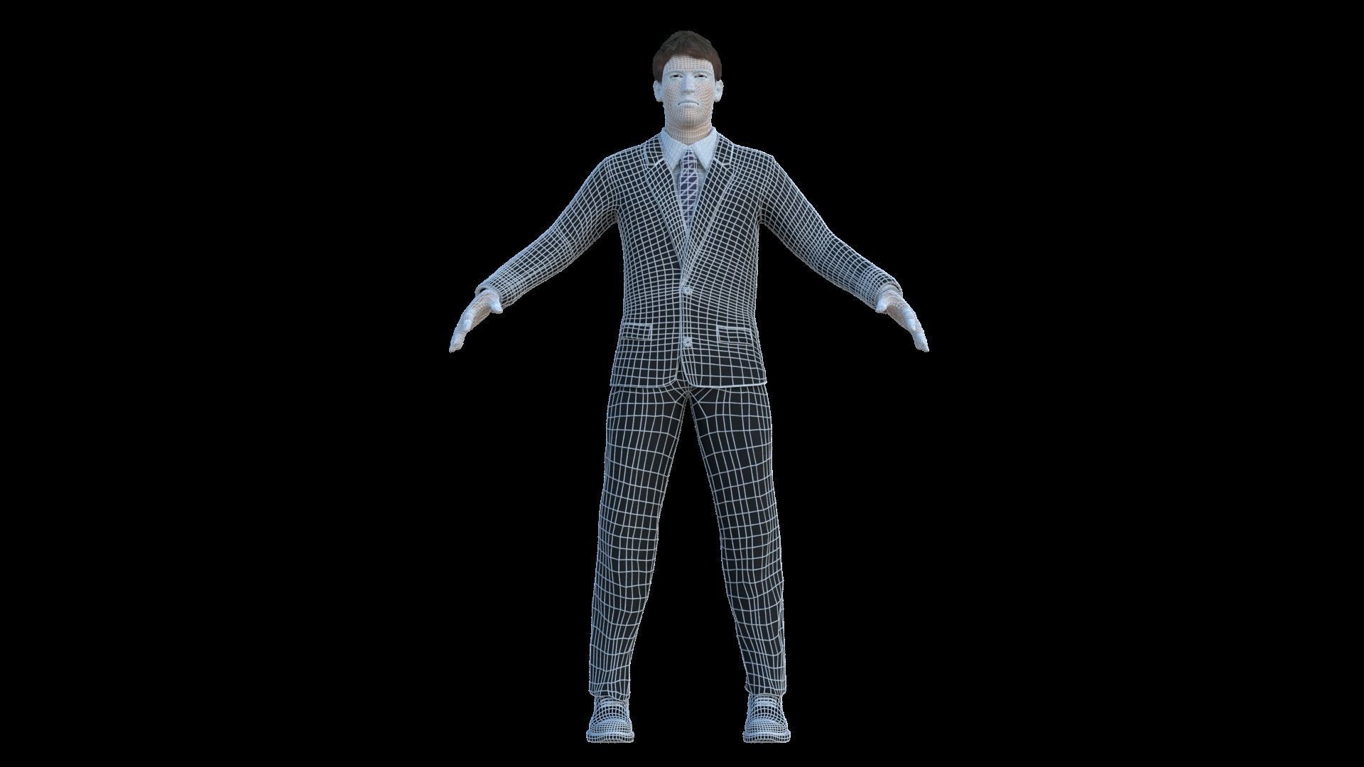 Corporate Office Manager Rigged 3D model_8