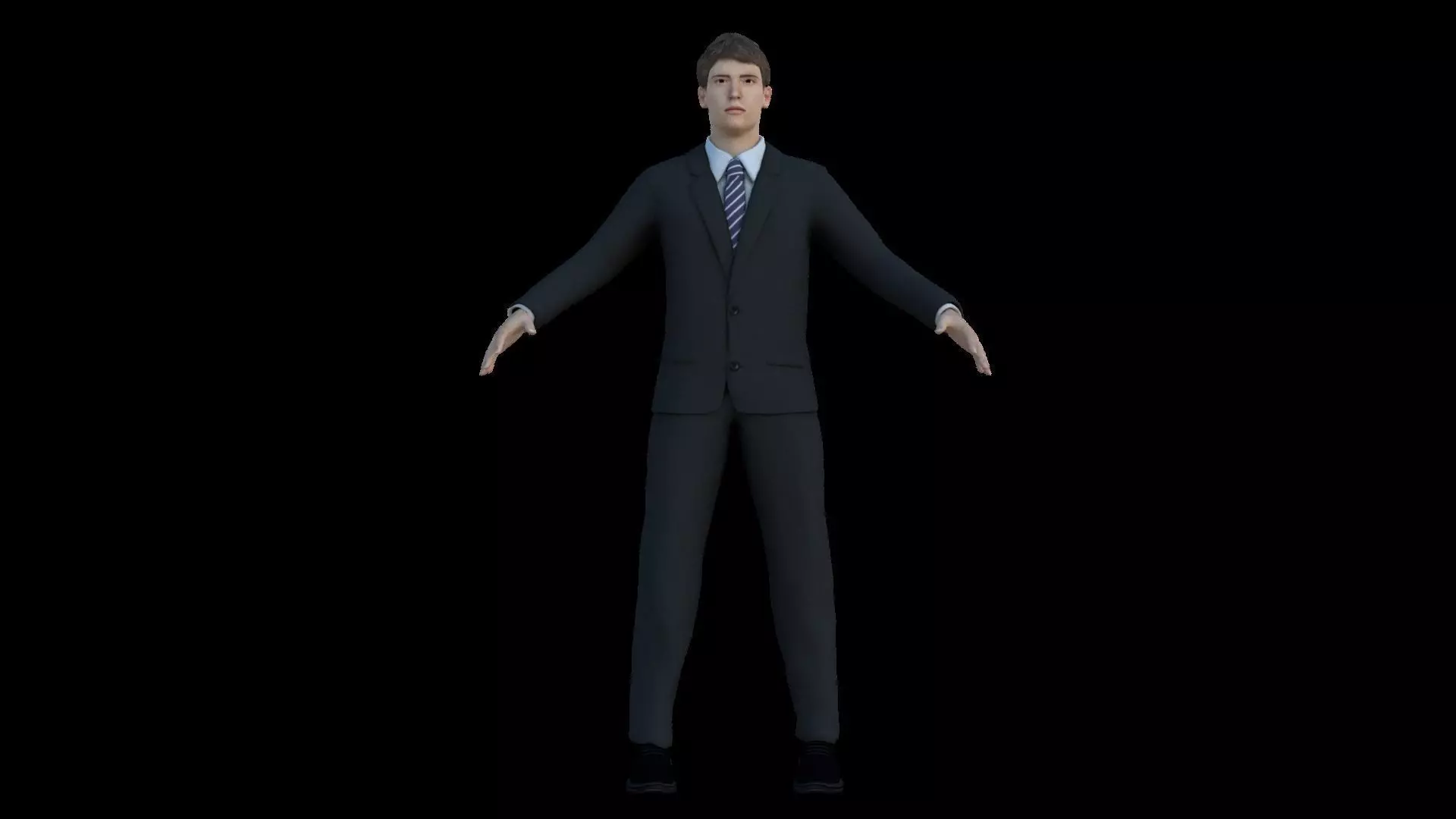 Corporate Office Manager Rigged 3D model_0