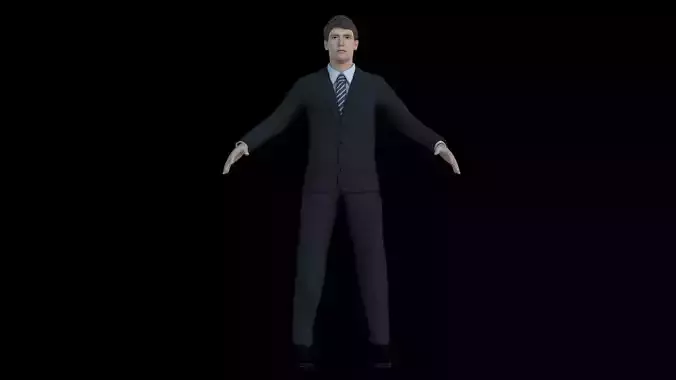 Corporate Office Manager Rigged 3D model