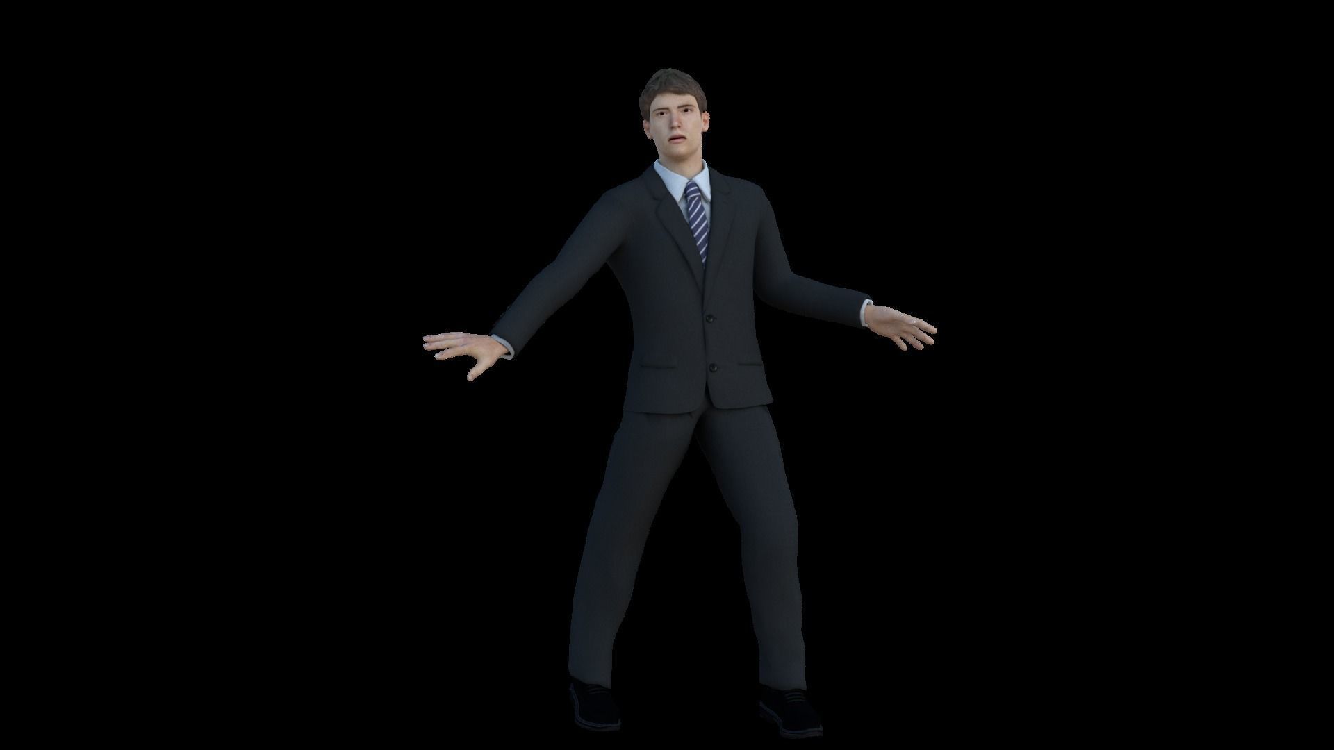 Corporate Office Manager Rigged 3D model_7
