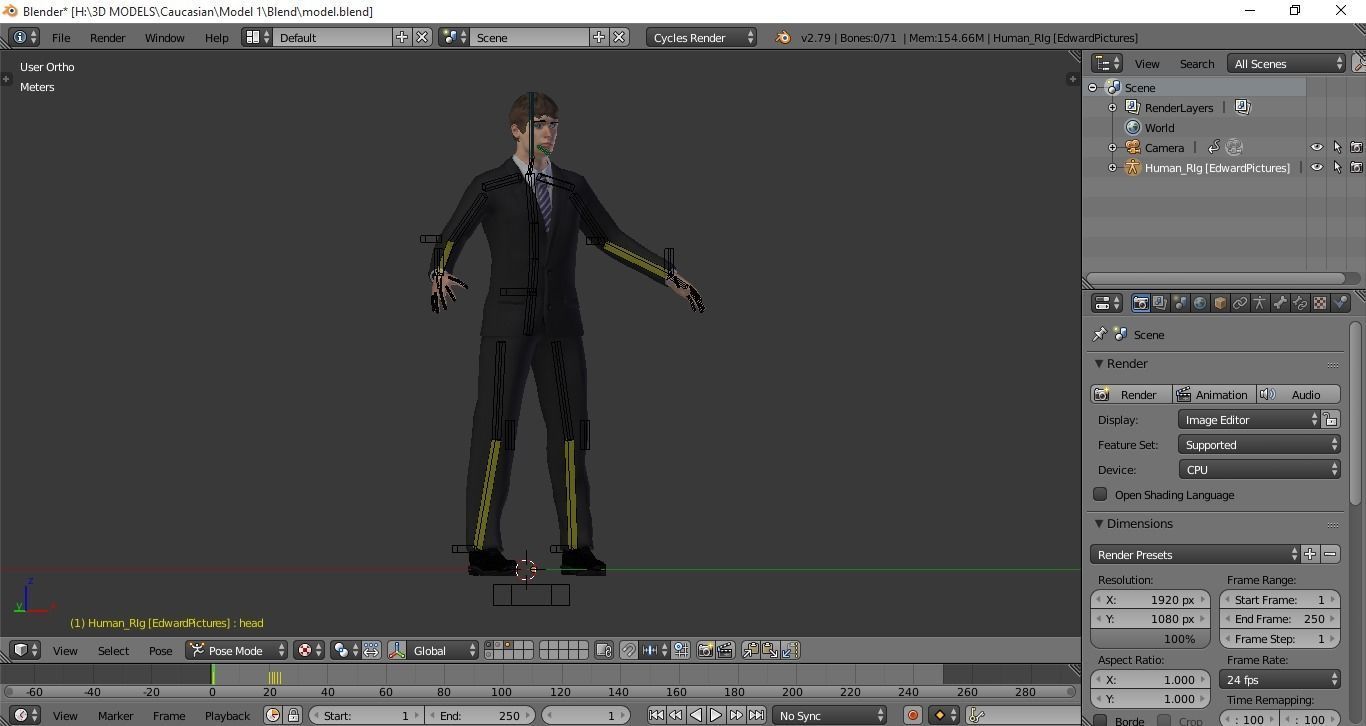 Corporate Office Manager Rigged 3D model_12