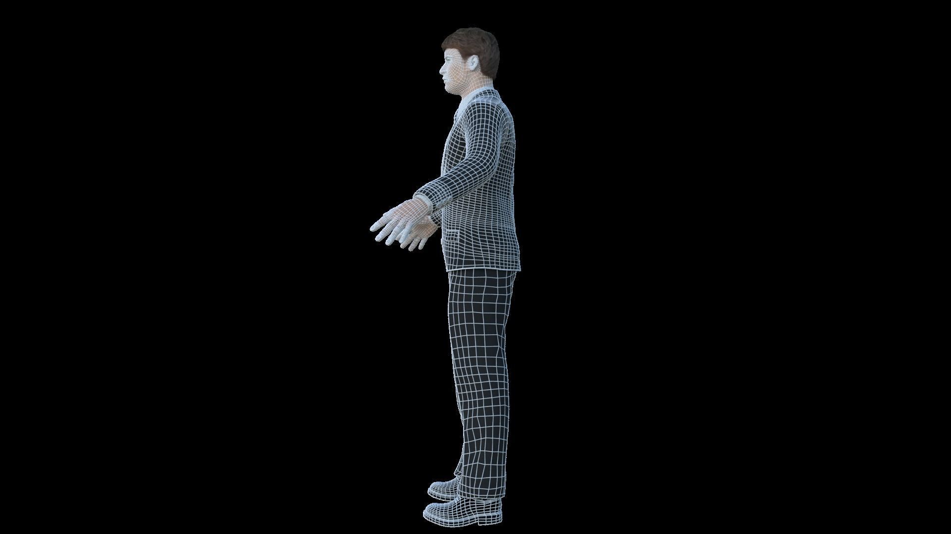 Corporate Office Manager Rigged 3D model_9