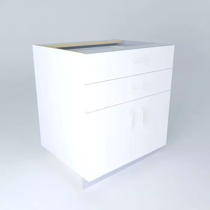 B2D2DS cabinet with two drawers Free 3D model_0