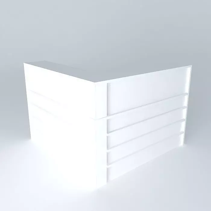 White table Free 3D model_0