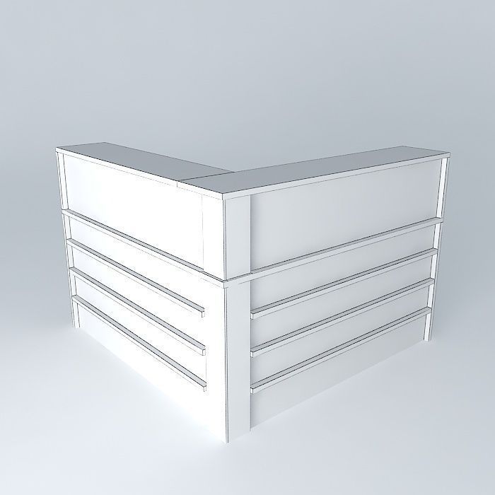 White table Free 3D model_3