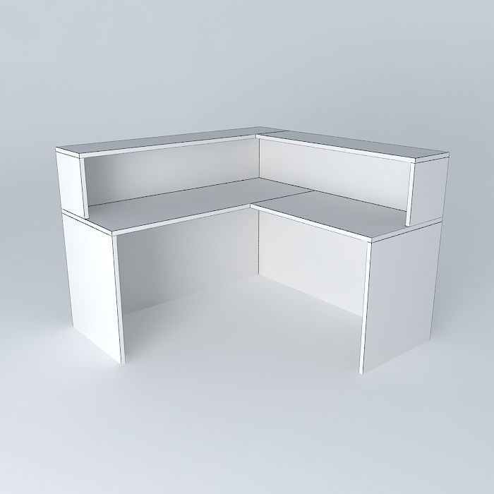 White table Free 3D model_4