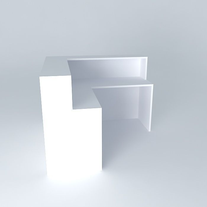 White table Free 3D model_2