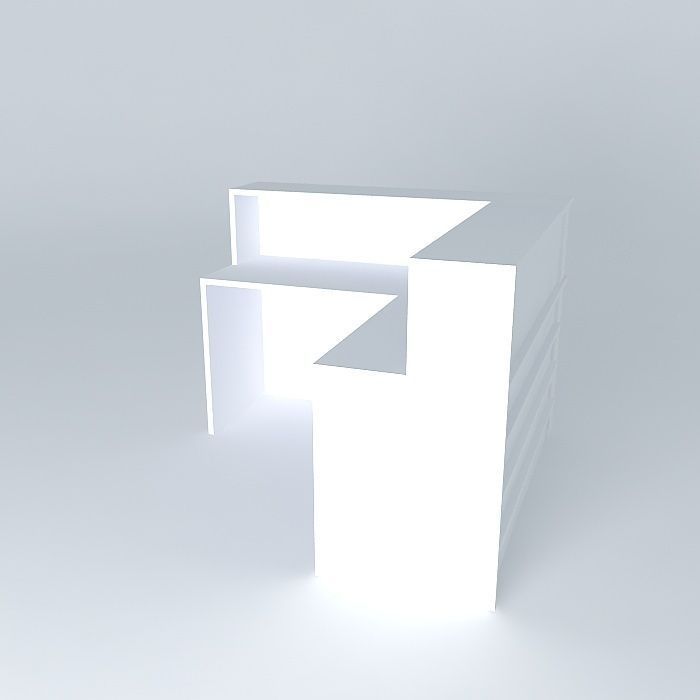 White table Free 3D model_1
