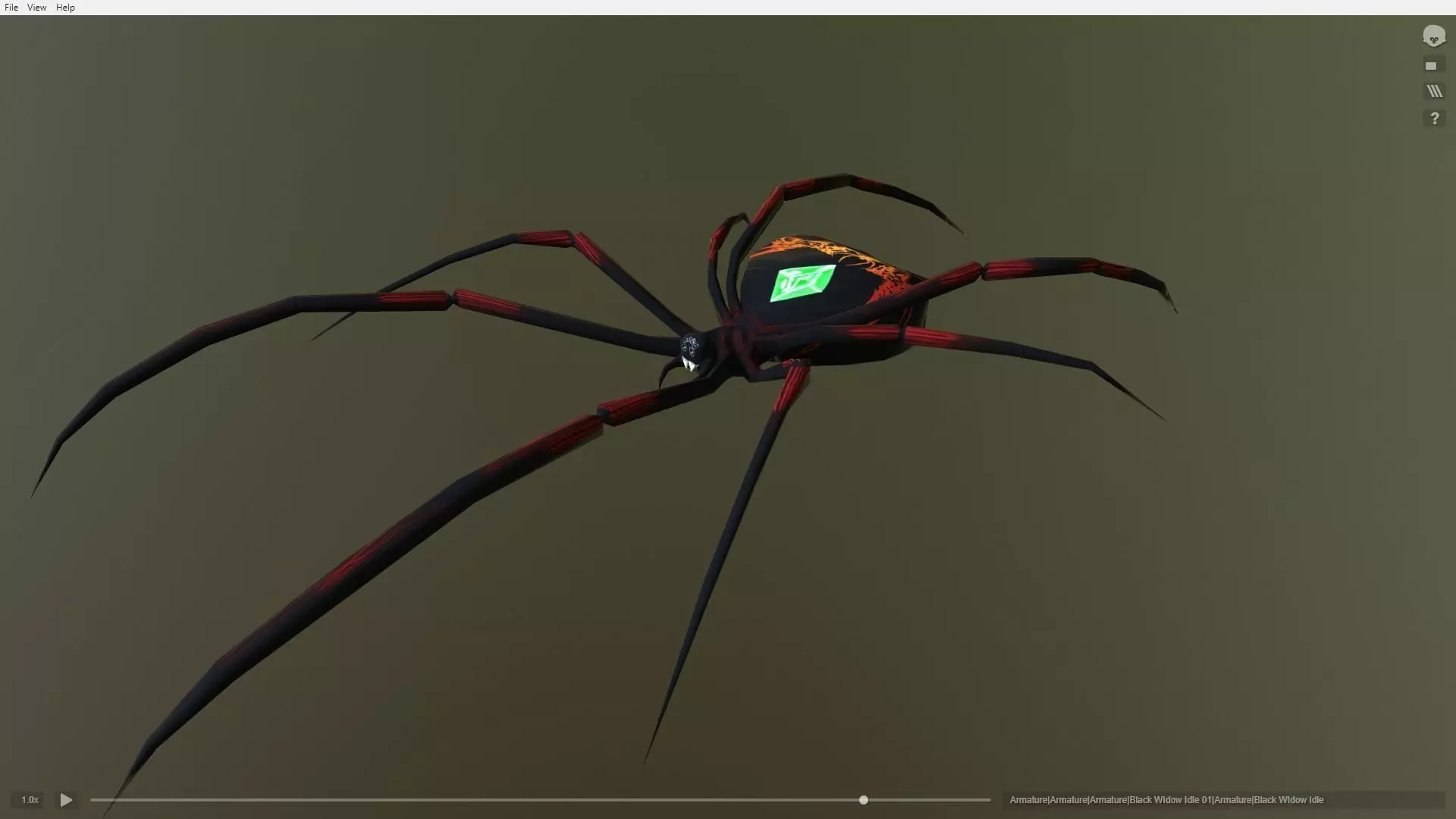 Black Widow Emerald Spider Free low-poly 3D model
