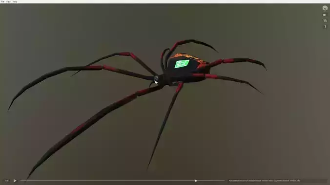 Black Widow Emerald Spider Low-poly 3D model