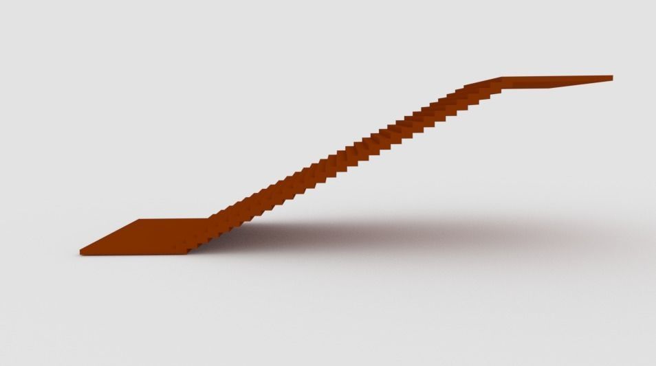 Stairs Low-poly 3D model_3