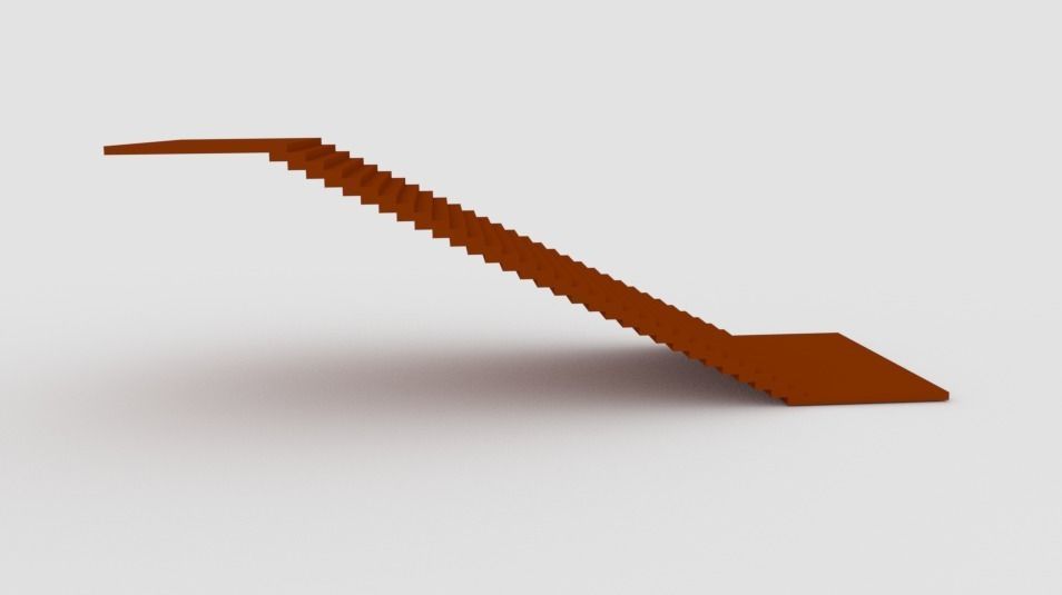 Stairs Low-poly 3D model_5