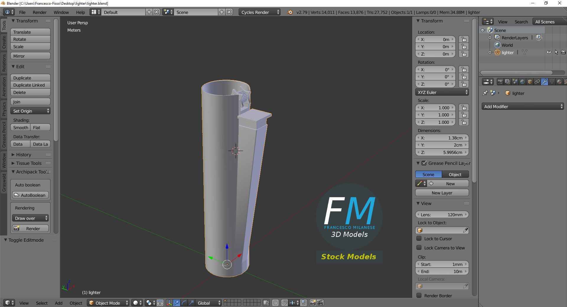 Lighter canister 3D model_9