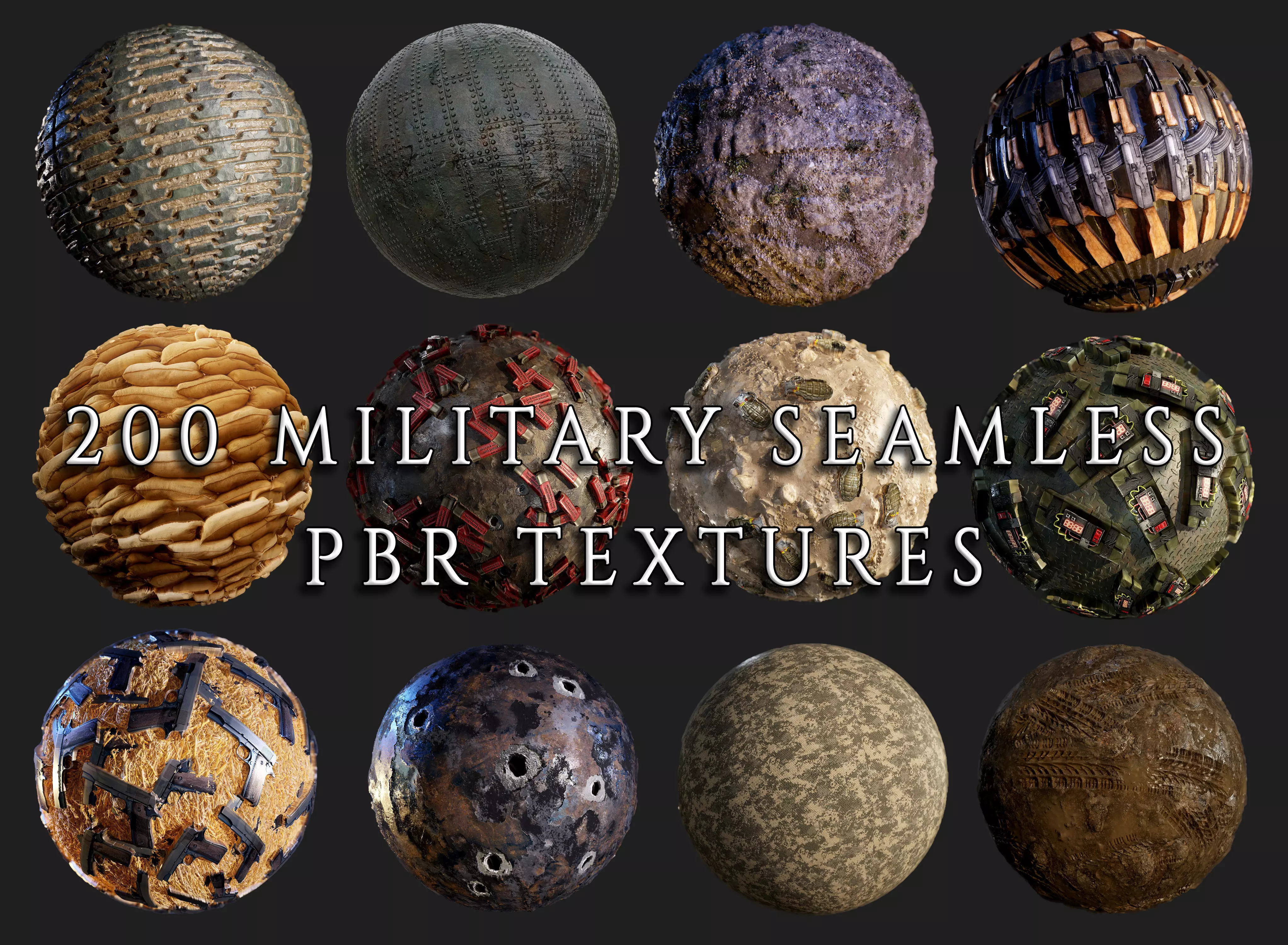 200 Military War Seamless PBR Textures Texture_0