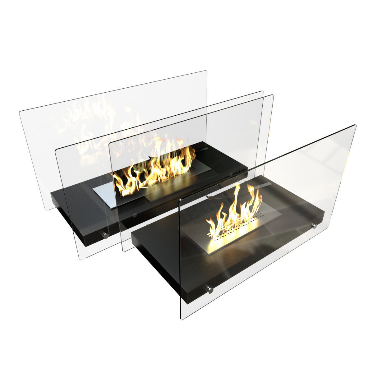 Bio Fireplace Tabletop Design Low-poly 3D model_8